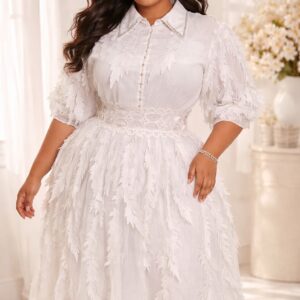 Elegant White Feather Dress